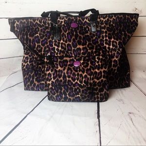 Coach 2 Piece Purple Ocelot Weekender Tote NWOT